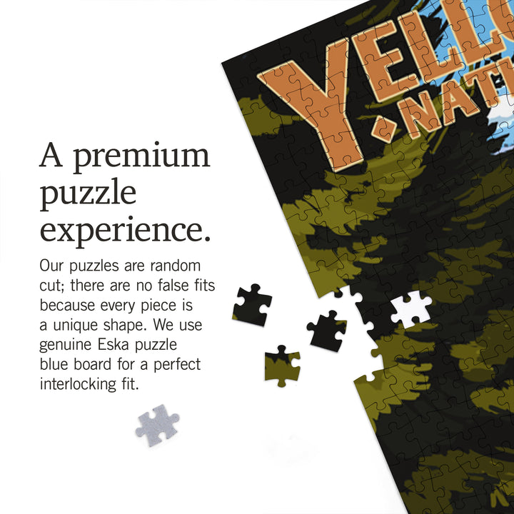 Yellowstone National Park, Wyoming, Artist Point and Elk, 1000 Piece Jigsaw Puzzle