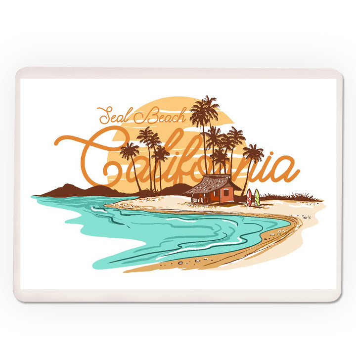 Playing Cards, Seal Beach, California, Beach Scene Line Drawing, 52 Card Deck with Jokers in Box, Unique Art