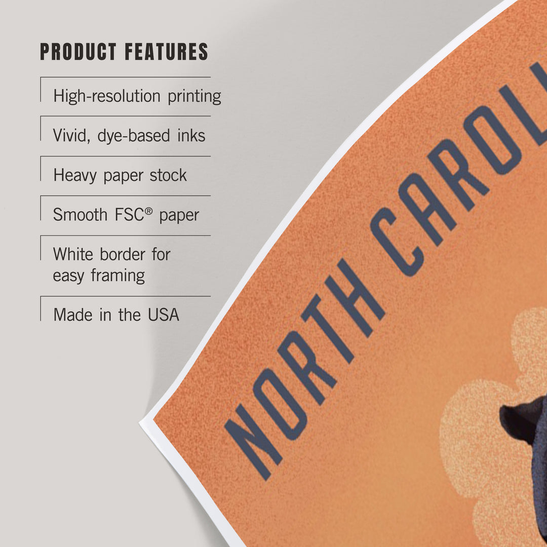 North Carolina, Black Bear, Litho, Art & Giclee Prints