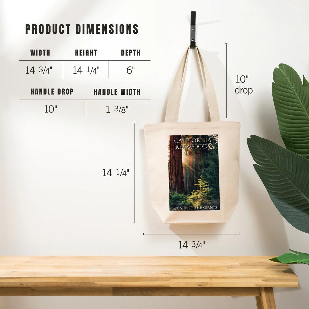 Redwood National Park, California, Sunlit Trees, Tote Bag
