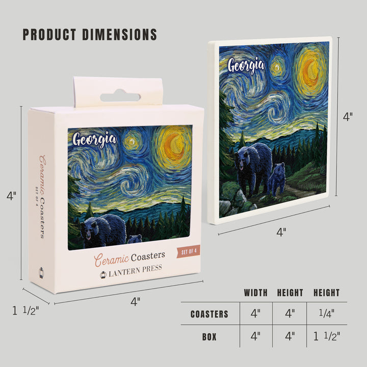 Georgia, Starry Night, Bear and Cub, Coasters