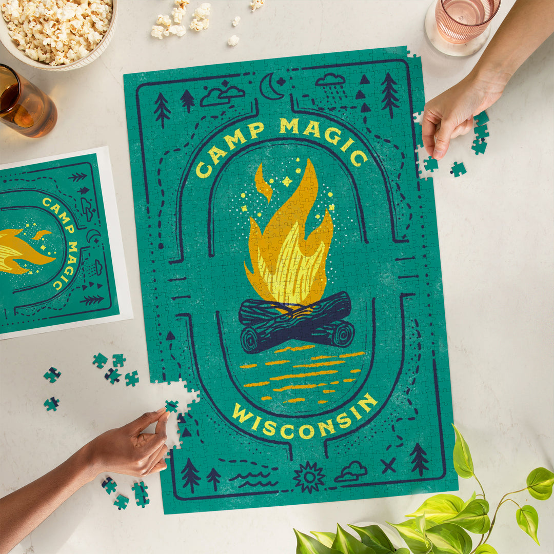 Wisconsin, Lake Life Series, Camp Magic, 1000 Piece Jigsaw Puzzle