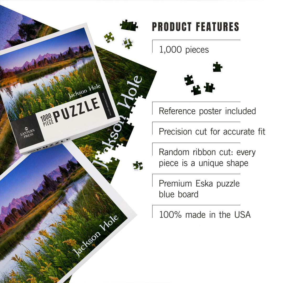 Jackson Hole, Wyoming, Flower Foreground, Jigsaw Puzzle