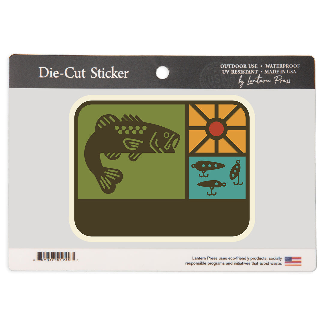 Simple Vector, Bass Fishing, Vinyl Sticker