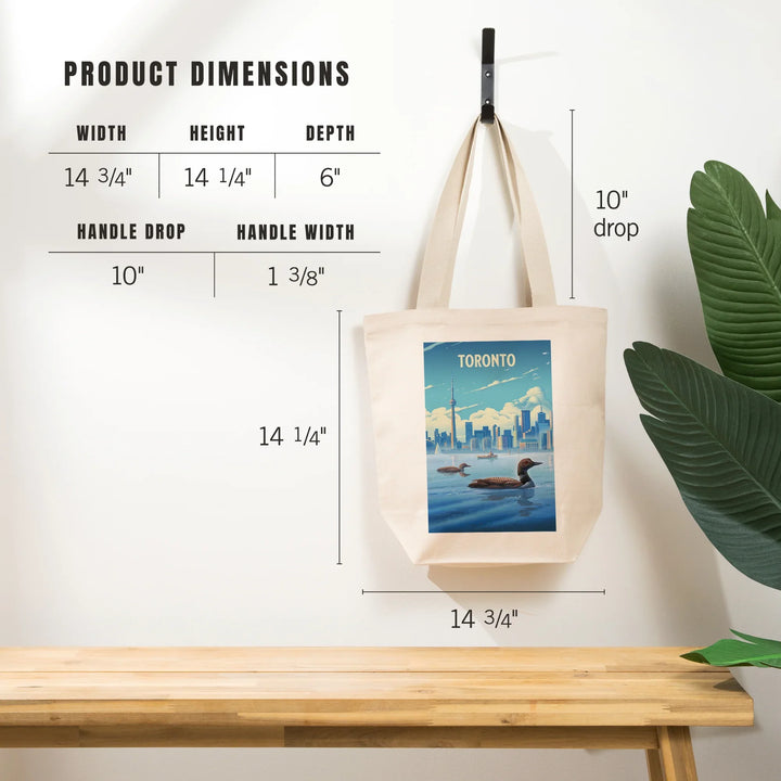 Toronto, Ontario, Lithograph City Series, Tote Bag