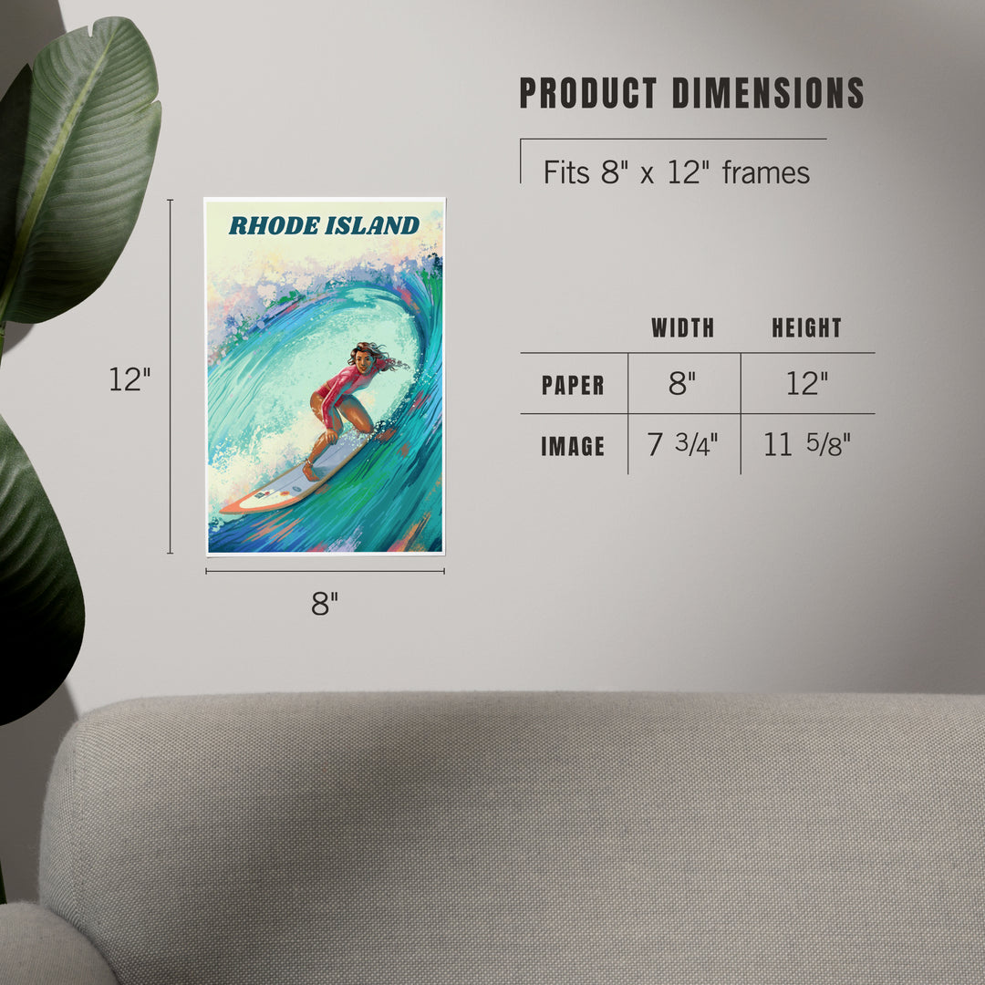 Rhode Island, Vitamin Sea, Coastal Series, Surfer Girl art prints, metal signs