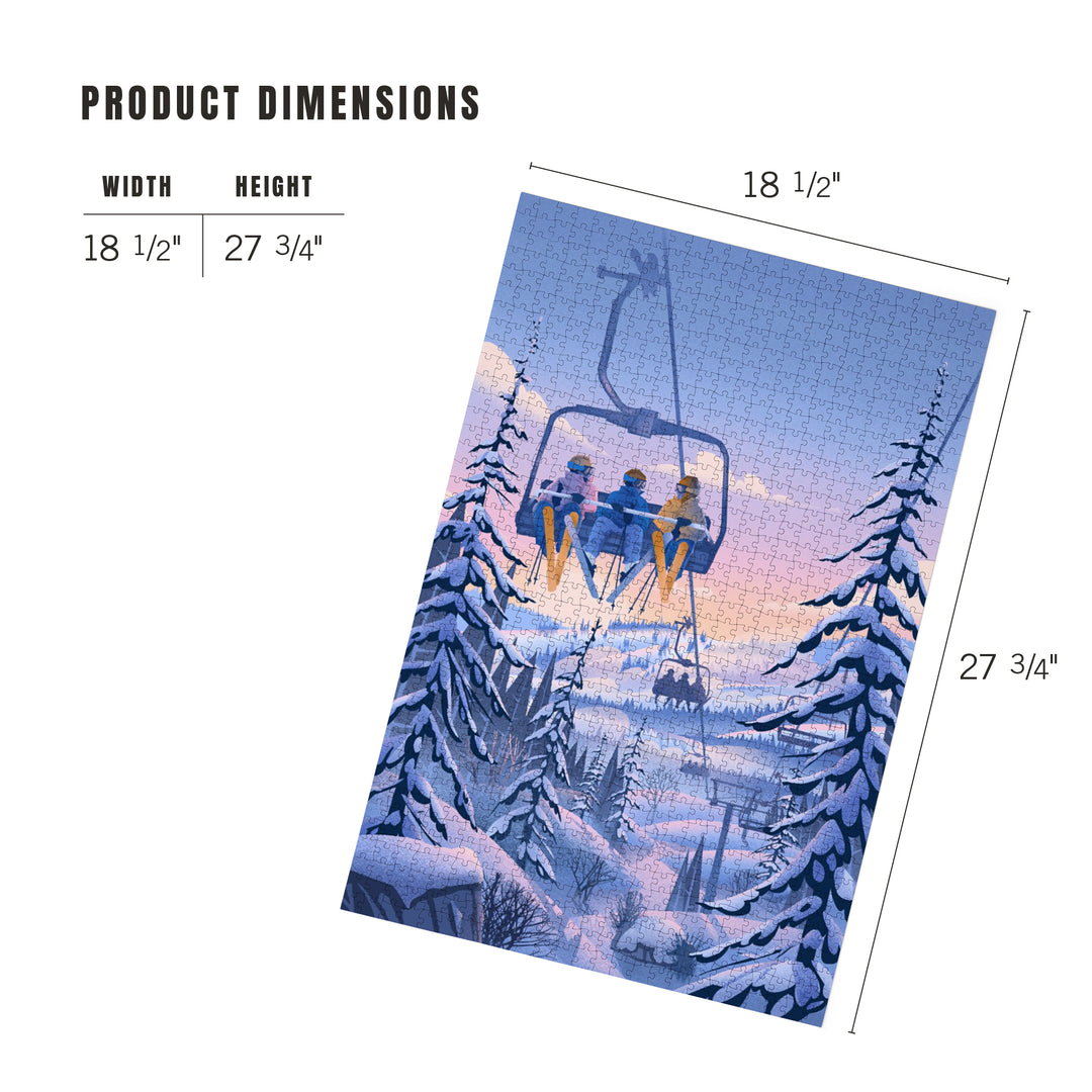 Chill on the Uphill Ski Lift, Jigsaw Puzzle
