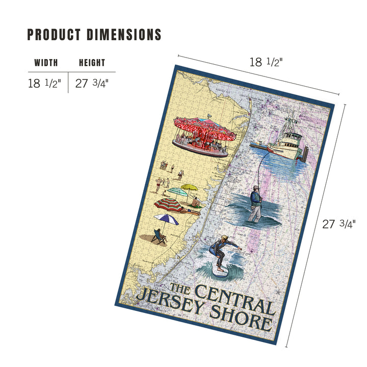 Central Jersey Shore, Nautical Chart #2, 1000 Piece Jigsaw Puzzle