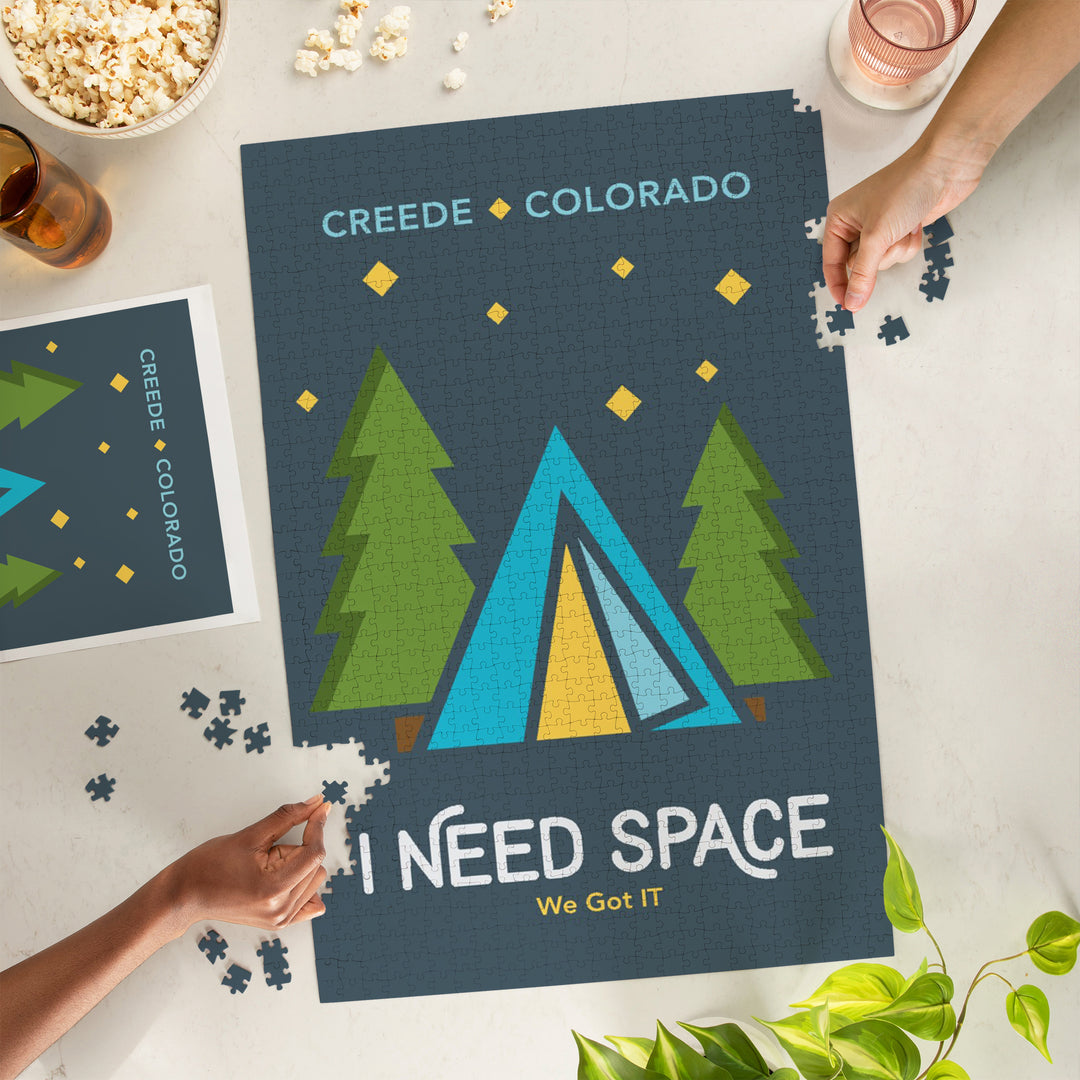 Creede, Colorado, I Need Space, Tent at Night, Jigsaw Puzzle