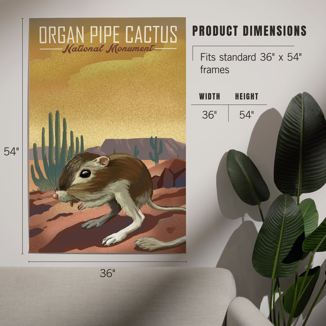 Organ Pipe Cactus National Monument, Arizona, Kangaroo Rat, Lithograph, Art & Giclee Prints