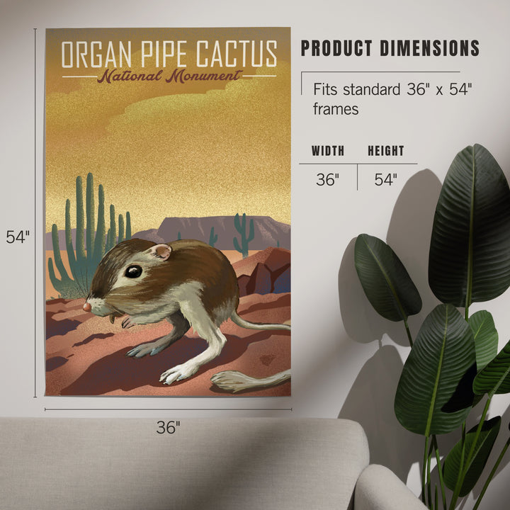Organ Pipe Cactus National Monument, Arizona, Kangaroo Rat, Lithograph, Art & Giclee Prints