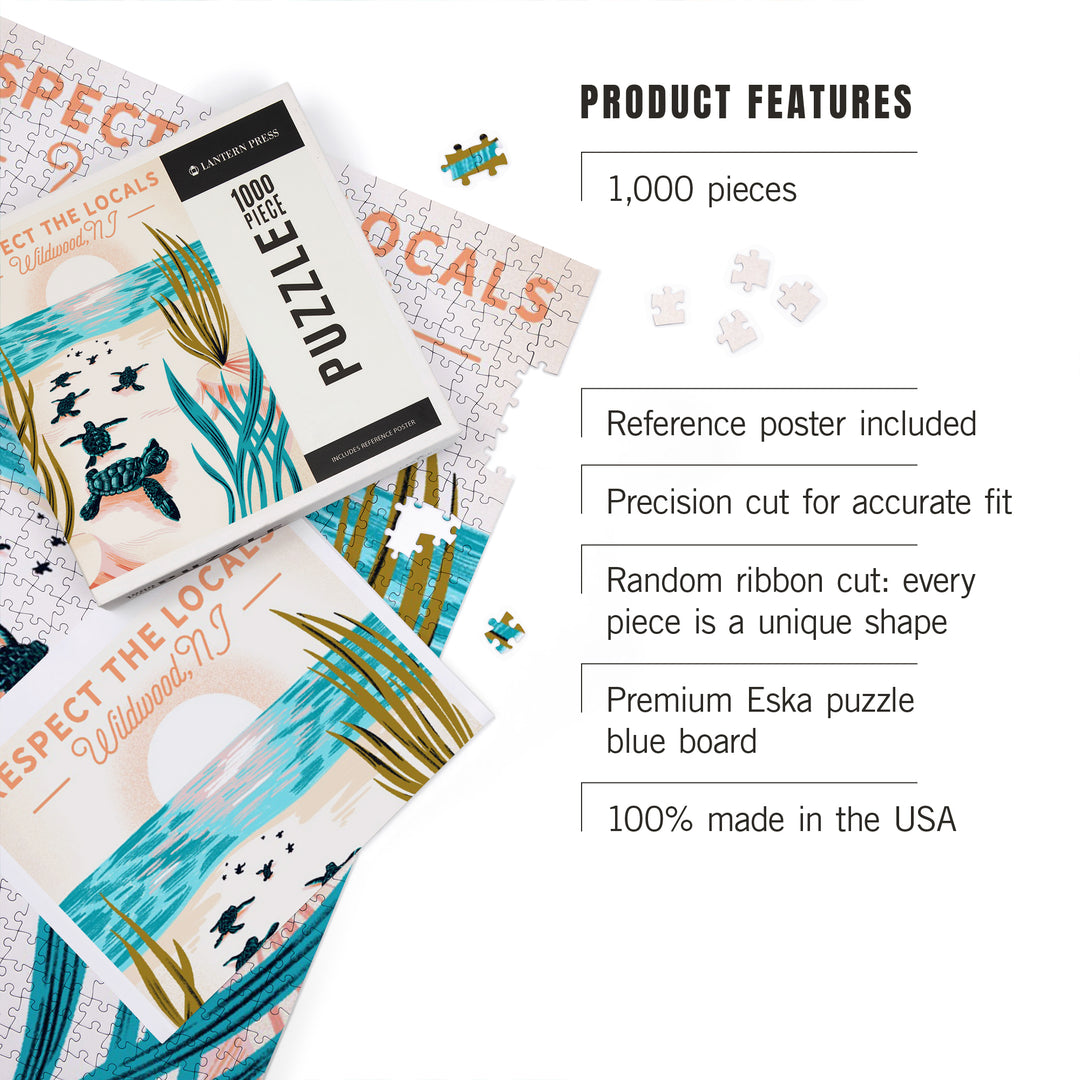 Wildwood, New Jersey, Courageous Explorer, Turtle, Respect the Locals, 1000 Piece Jigsaw Puzzle