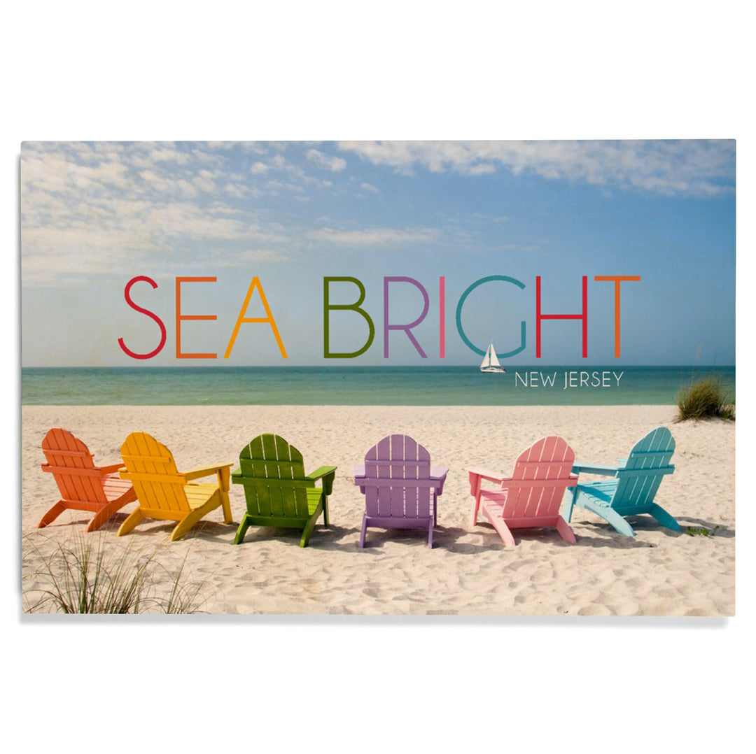 Sea Bright, New Jersey, Photography, Colorful Beach Chairs, Wood Signs and Postcards
