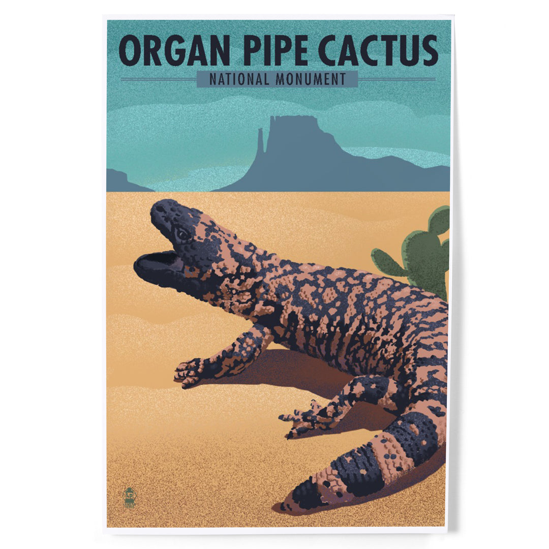 Organ Pipe Cactus National Monument, Arizona, Gila Monster, Lithograph, Art & Giclee Prints