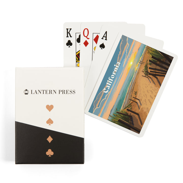 Playing Cards, California, Painterly, Sand Soul Sun, Beach Path, 52 Card Deck with Jokers in Box, Unique Art