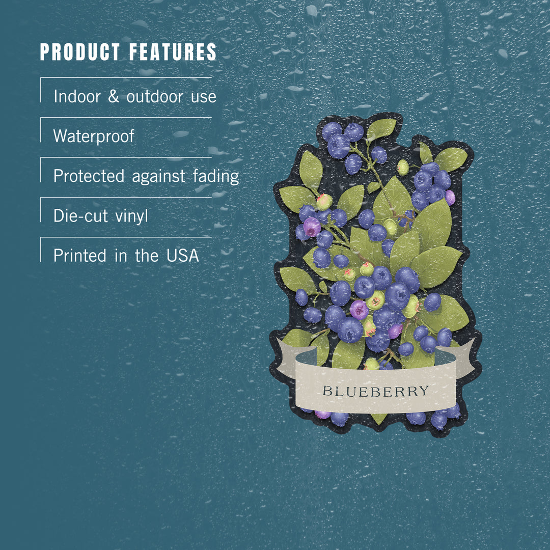 Vintage Flora Noir, Blueberry, Vinyl Sticker
