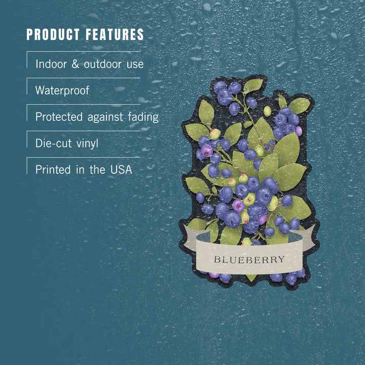 Vintage Flora Noir, Blueberry, Vinyl Sticker
