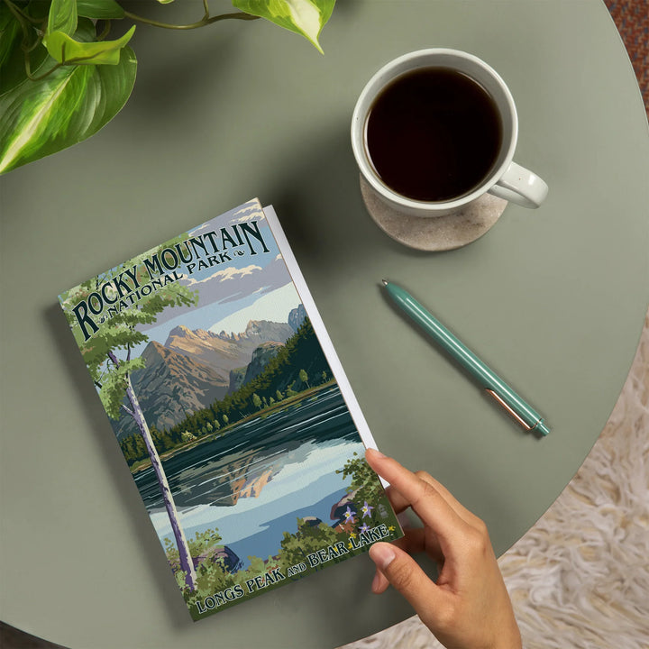 Lined 6x9 Journal, Rocky Mountain National Park, Colorado, Longs Peak and Bear Lake Summer, Lay Flat, 193 Pages, FSC paper