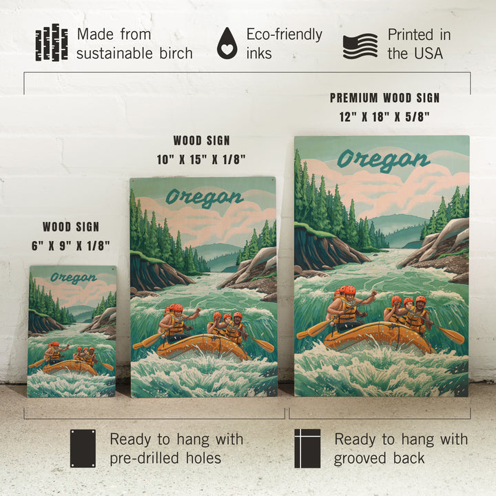 Oregon, Seek Adventure, River Rafting wood signs and postcards