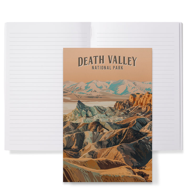 Lined 6x9 Journal, Death Valley National Park, California, Painterly National Park Series, Lay Flat, 193 Pages, FSC paper