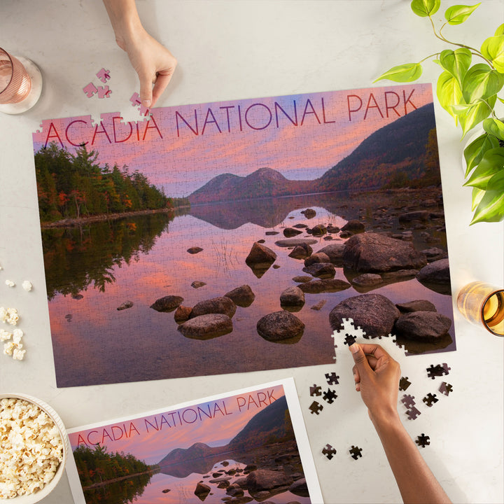 Acadia National Park, Maine, Jordan Pond at Sunset, 1000 Piece Jigsaw Puzzle