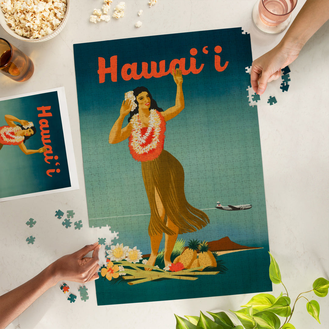 Hawaii, Vintage Hula, Jigsaw Puzzle