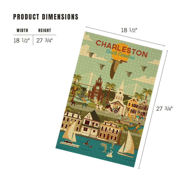 Charleston, South Carolina, Geometric City Series, 1000 Piece Jigsaw Puzzle