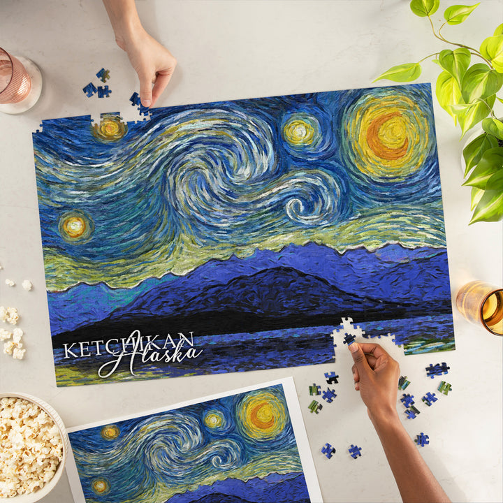 Ketchikan, Alaska, Starry Night, Jigsaw Puzzle