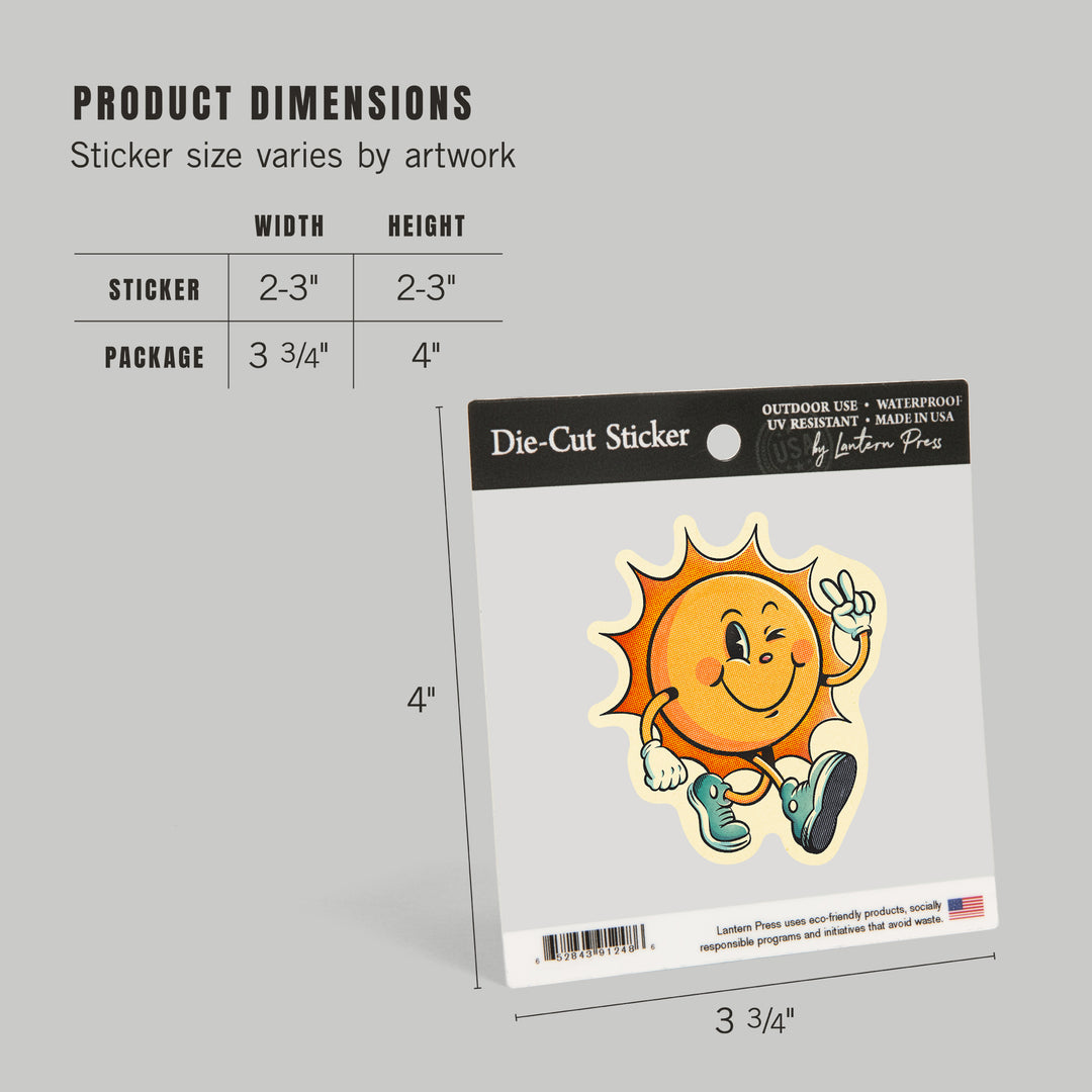 Vintage Mascot, Upbeat Sunshine, Vinyl Sticker
