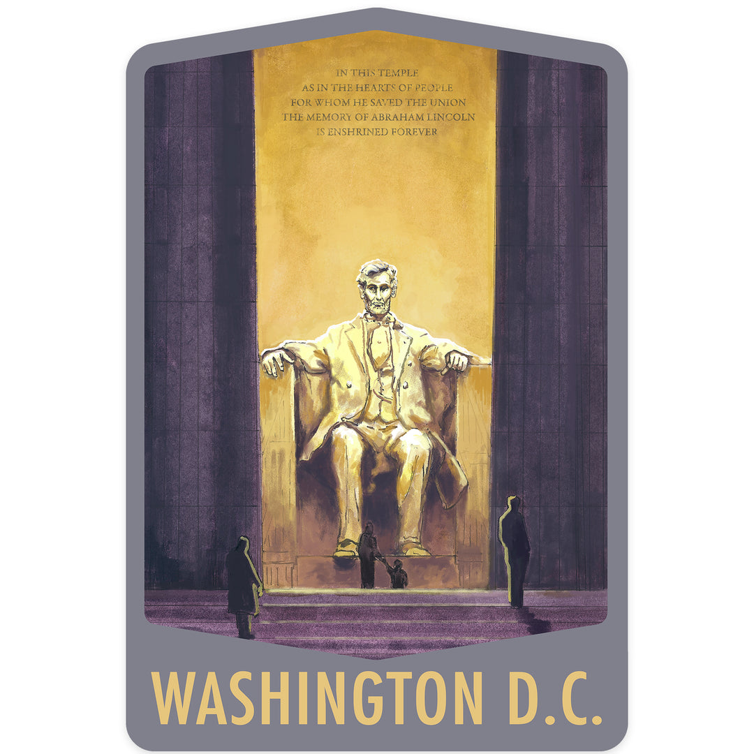 Washington DC, Lincoln Memorial, Vinyl Sticker