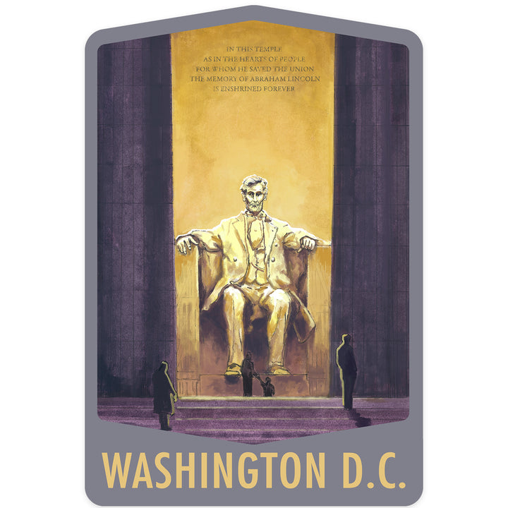 Washington DC, Lincoln Memorial, Vinyl Sticker