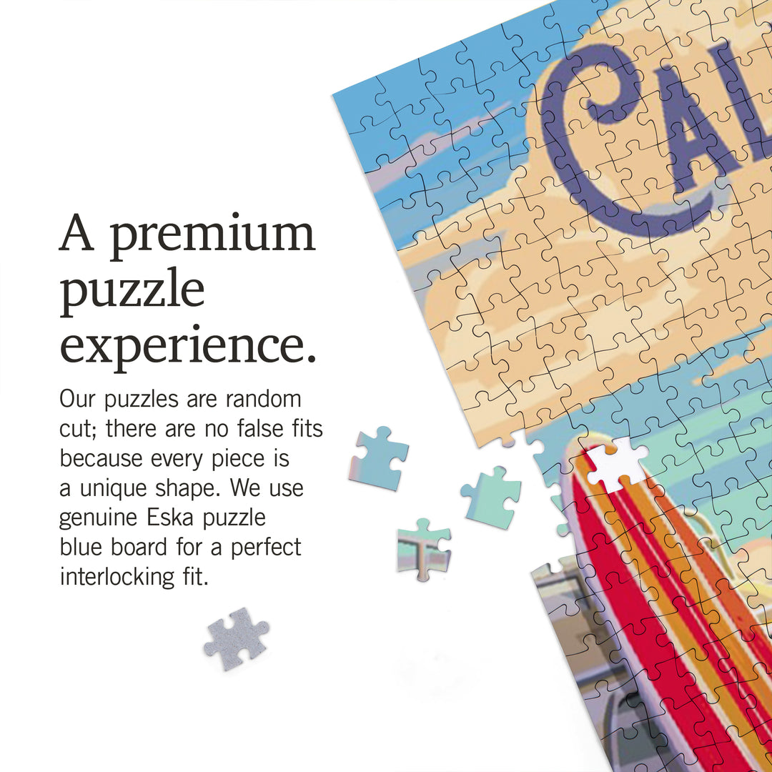 California, Beach Activities, Jigsaw Puzzle - Lantern Press