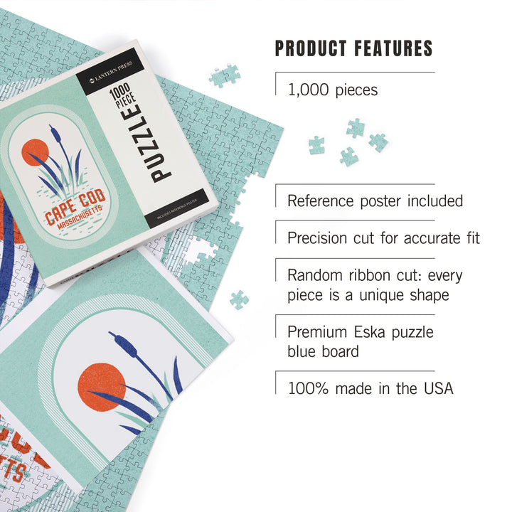 Cape Cod, Massachusetts, Dockside Series, Reeds, 1000 Piece Jigsaw Puzzle