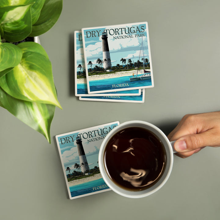 Dry Tortugas National Park, Florida, Lighthouse, Painterly Series, Coasters
