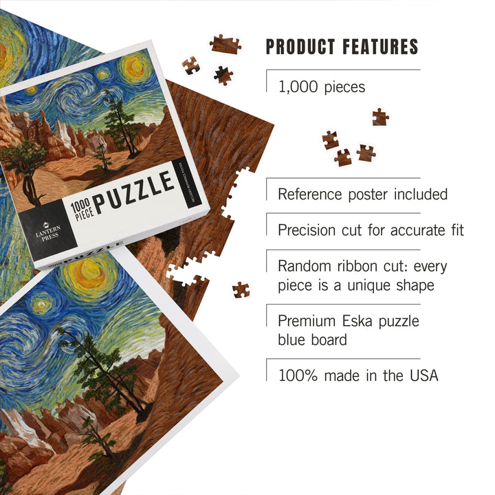 Bryce Canyon, Starry Night National Park Series, Jigsaw Puzzle