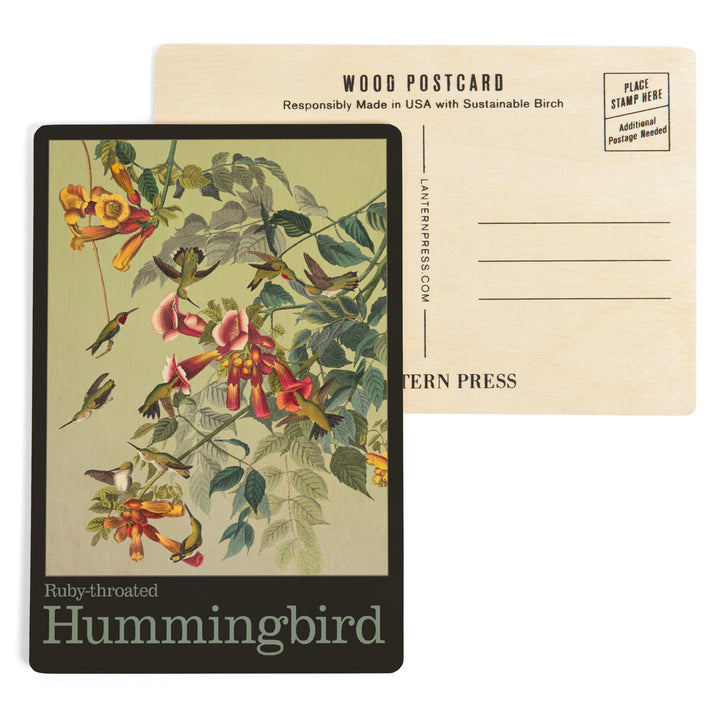 Audubon Birds, North America Hummingbird, Wood Sign and Postcards