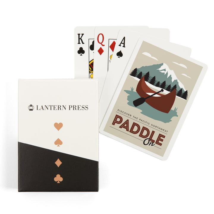 Playing Cards, Discover the Pacific Northwest, Paddle On, Canoe, 52 Card Deck with Jokers in Box, Unique Art