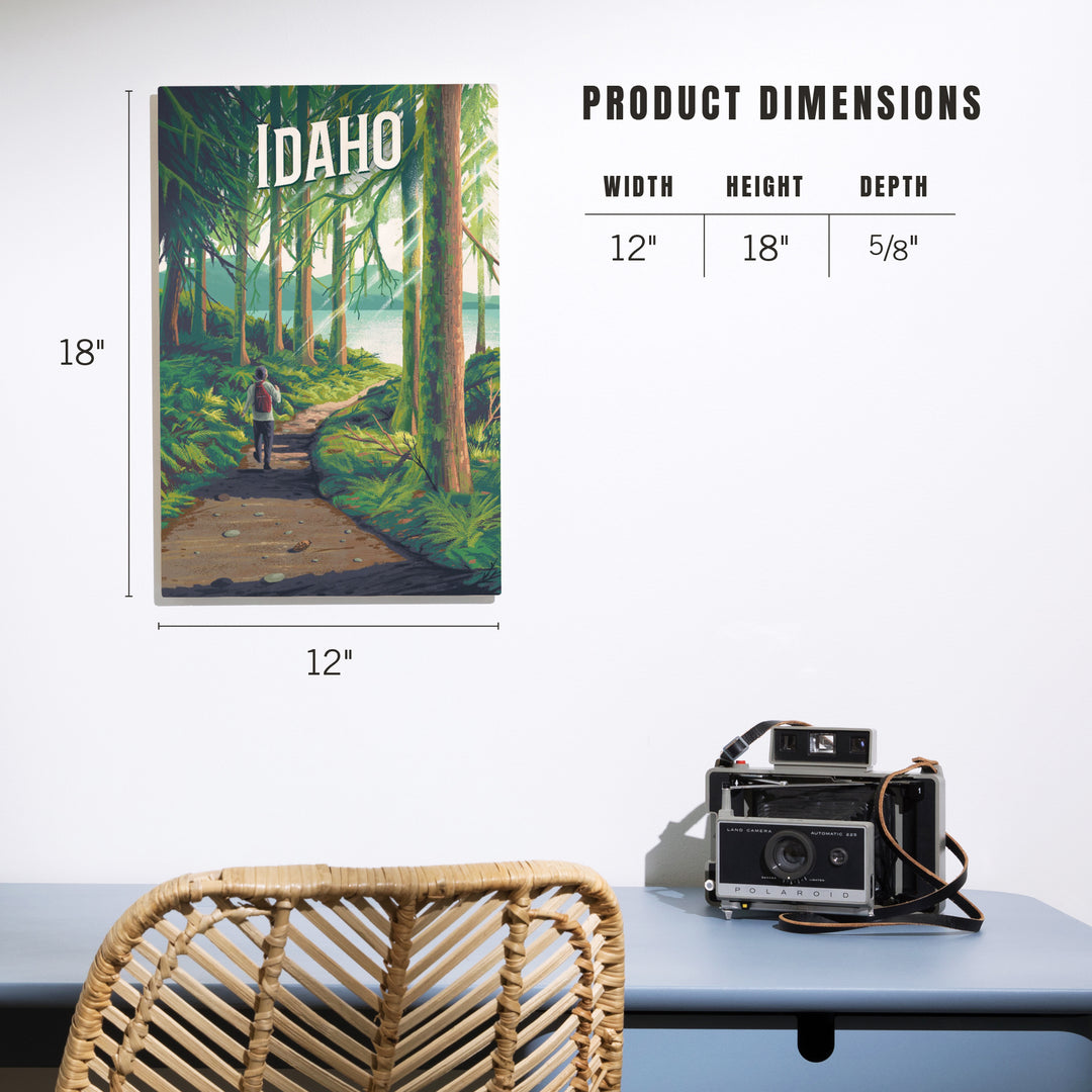 Idaho, Walk In The Woods, Day Hike, Wood Signs and Postcards - Lantern Press