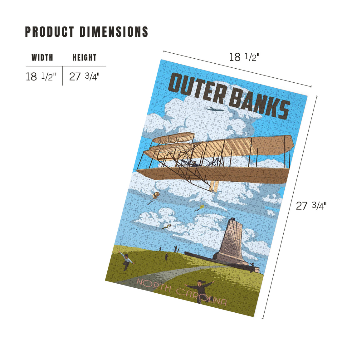 Outer Banks, North Carolina, Painterly, Wright Brothers National Memorial, 1000 Piece Jigsaw Puzzle