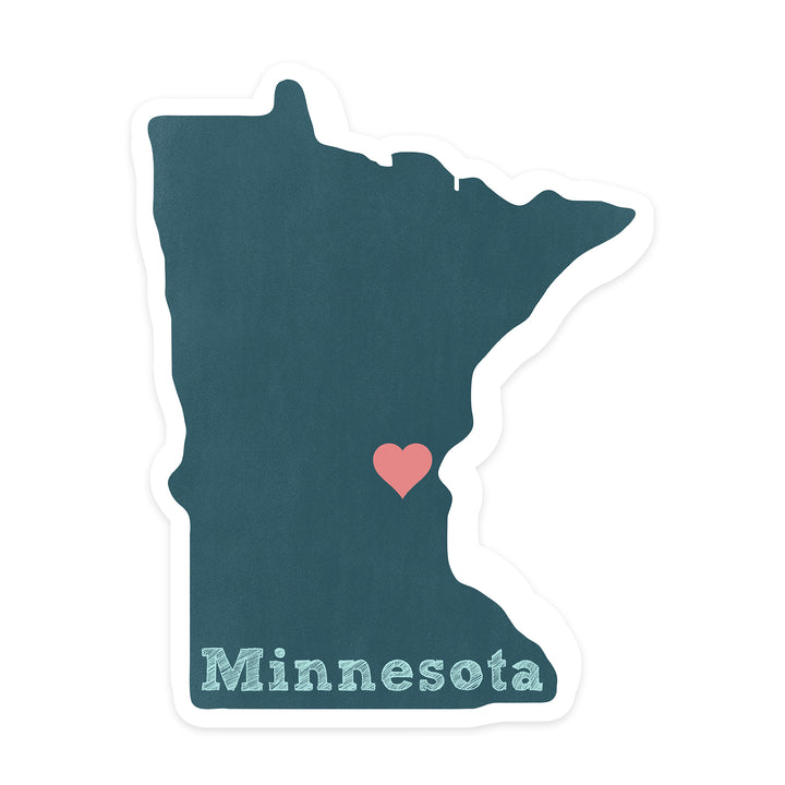 Minneapolis, Minnesota, Chalkboard State, Contour, Vinyl Sticker