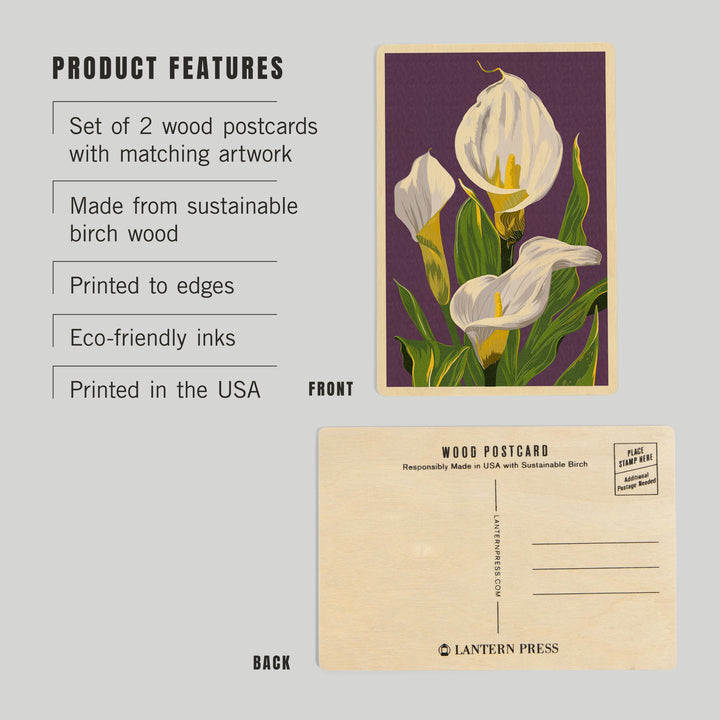 Calla Lily, Letterpress, Wood Sign and Postcards