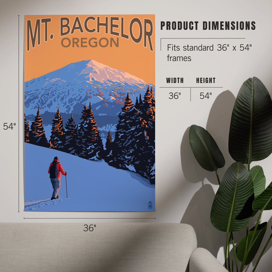 Oregon, Mt. Bachelor and Skier, Art & Giclee Prints