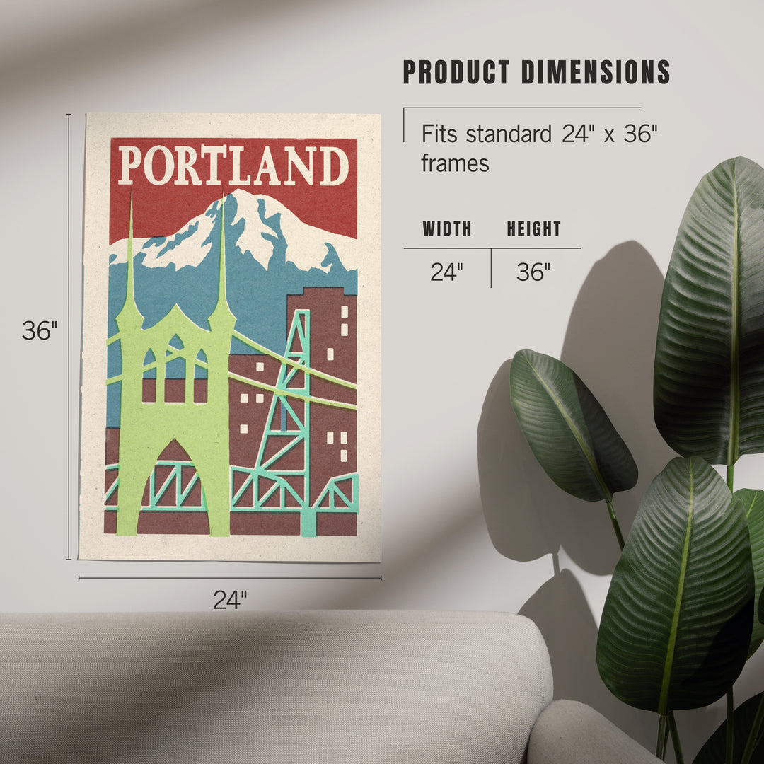 Portland, Oregon, Woodblock, Art & Giclee Prints