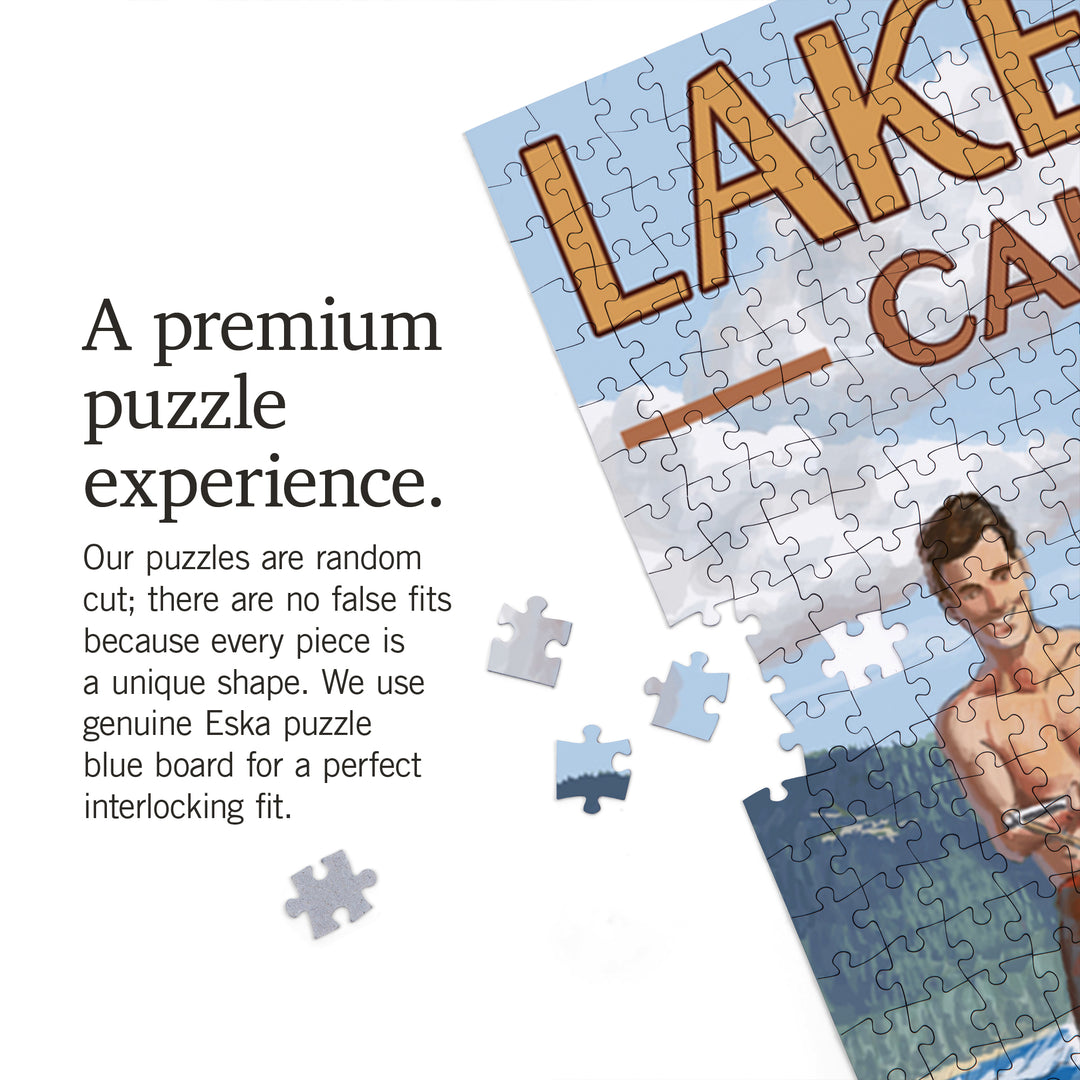 Lake Tahoe, California, Water Skiing Scene, Jigsaw Puzzle