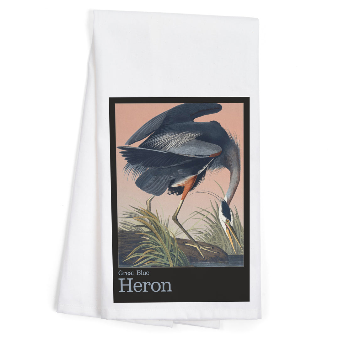 Audubon Birds of North America, Blue Heron, Organic Cotton Kitchen Tea Towels