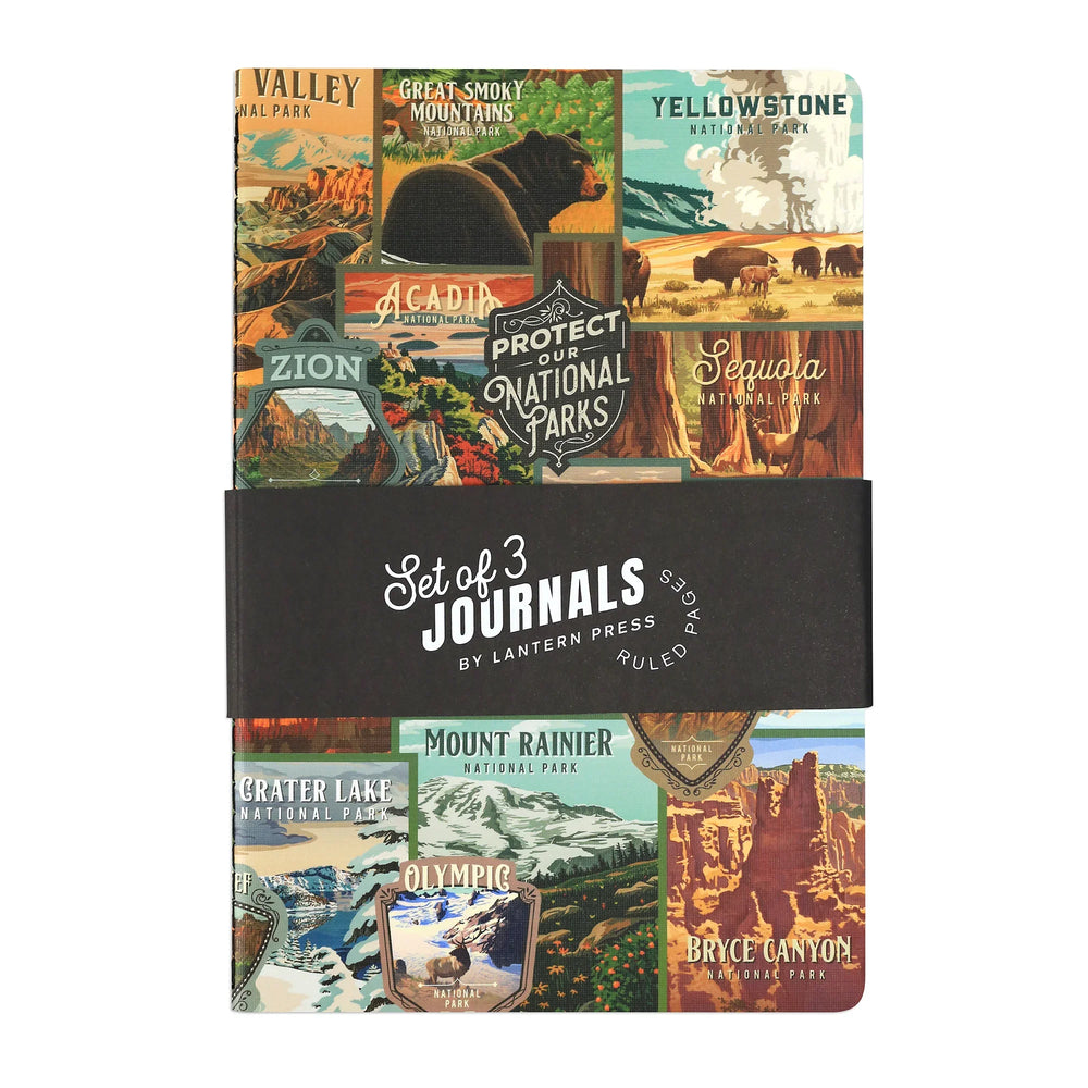 Protect Our National Parks, 3-Pack Journal Set with Unique Artwork on Each Cover - Lantern Press