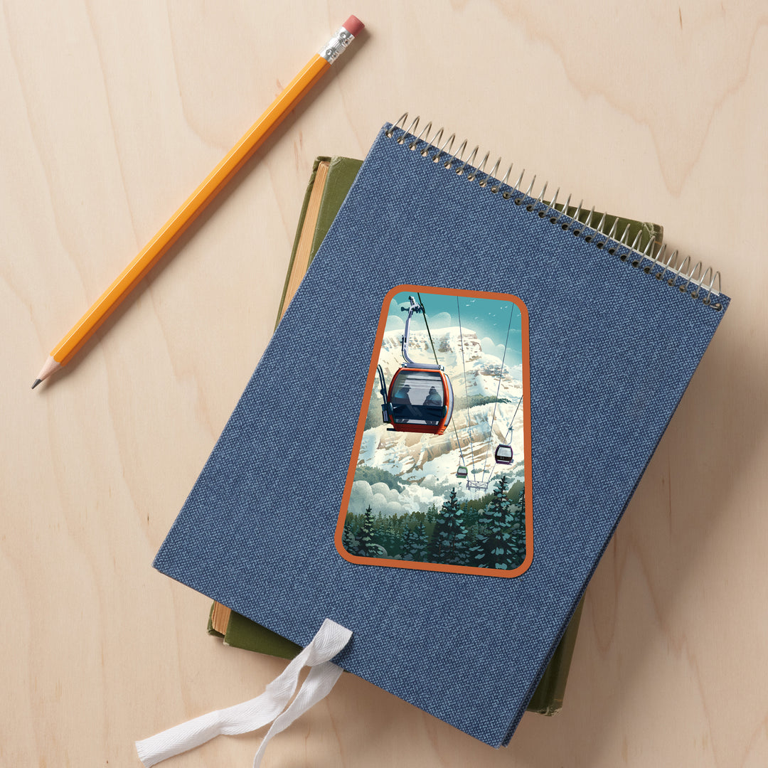 Lithograph, Gondola, Orange, Vinyl Sticker