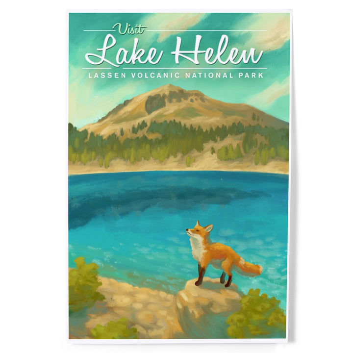 Lassen Volcanic National Park, California, Lake Helen, Oil Painting, Art & Giclee Prints