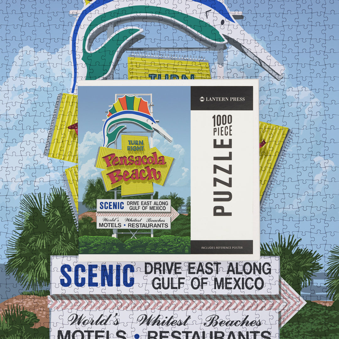 Pensacola Beach, Florida, Sign, Jigsaw Puzzle