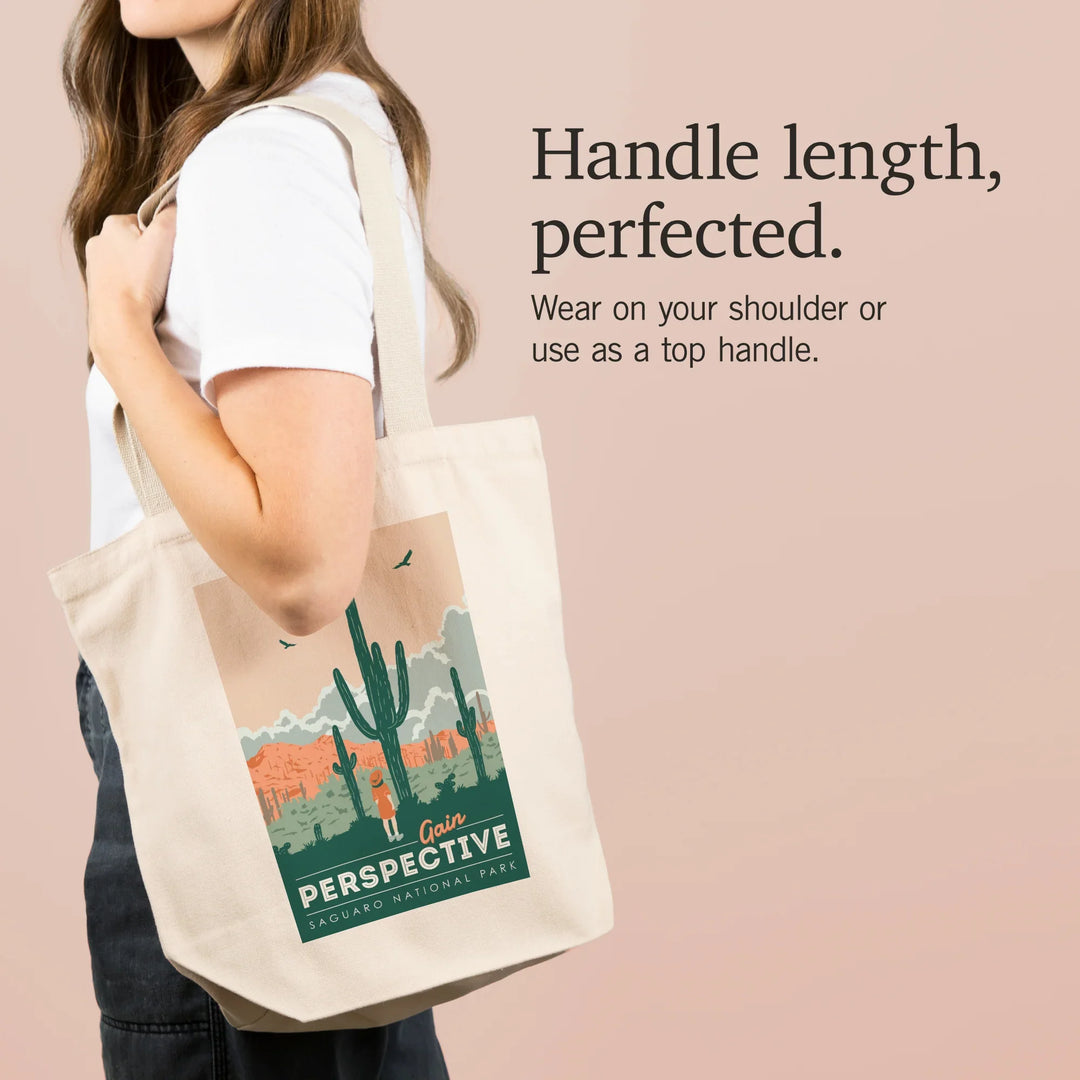 Saguaro National Park, Arizona, Gain Perspective, Vector Style, Tote Bag